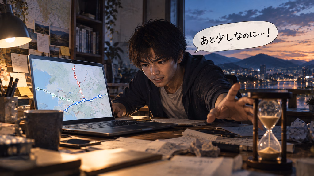 AIの使用制限と戦いながら開発を続けるイメージ