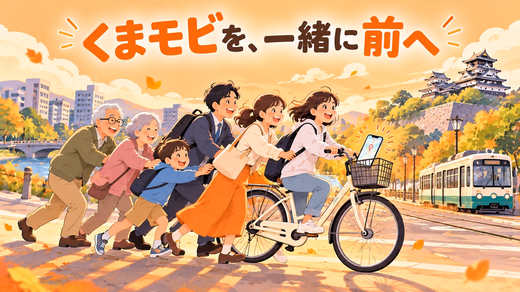 みんなで後押しするくまモビ