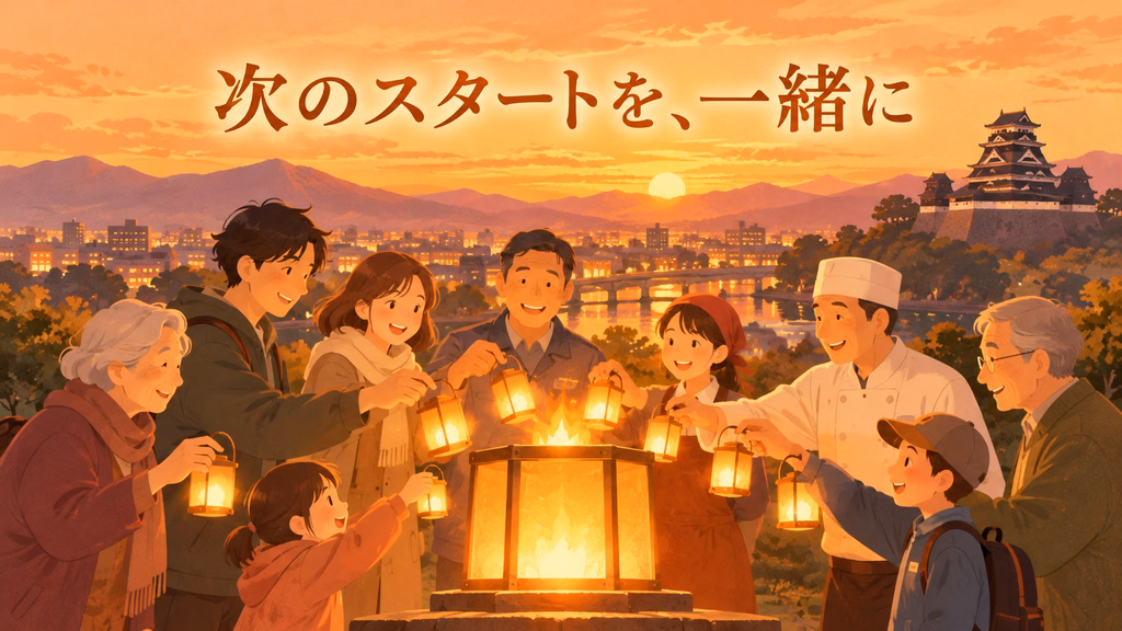 一緒にくまモビを照らす人たち